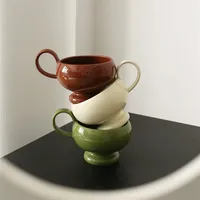 Aladdin Handle Cup,French Retro Home Creative Breakfast Milk Mug,Ceramic Water Mug Coffee Mug,Latte Cups