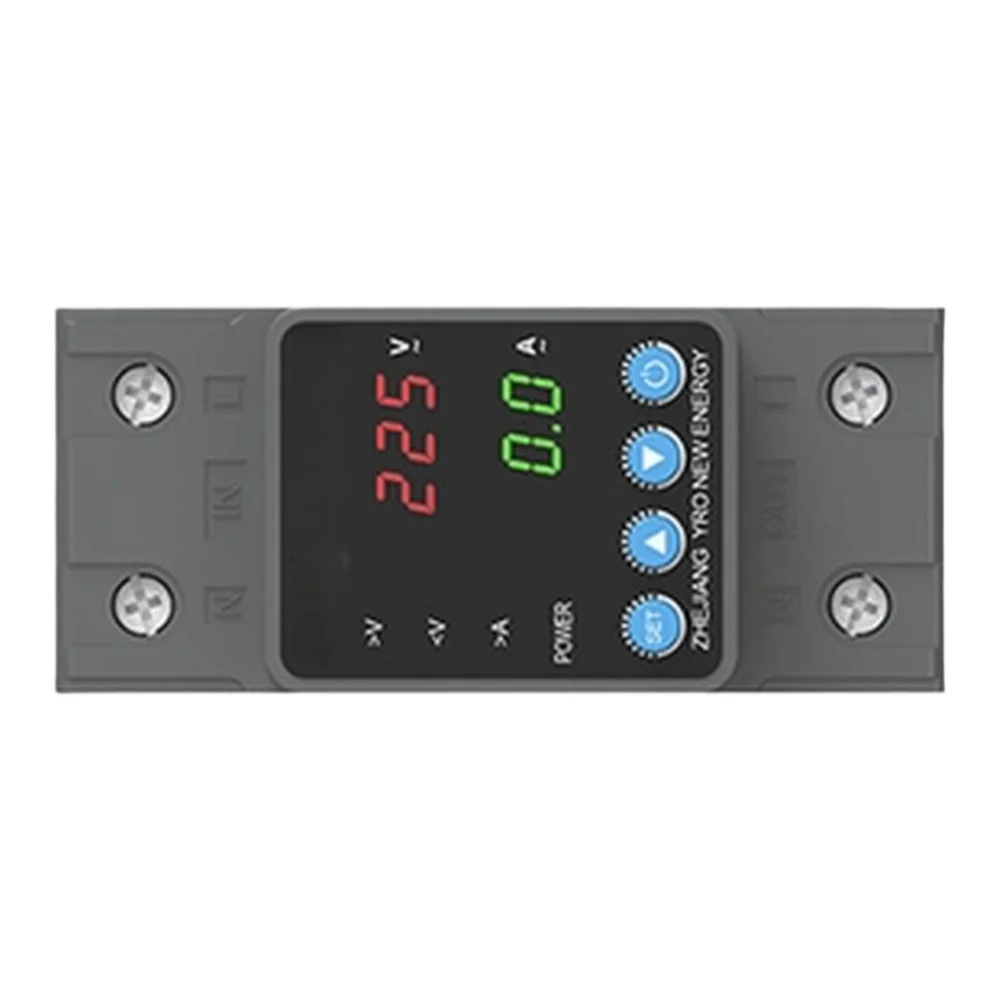 Overvoltage Protection Device Adjustable Voltage Protector Flame Retardant Pc Housing for triple Display Screen Circuit Breaker