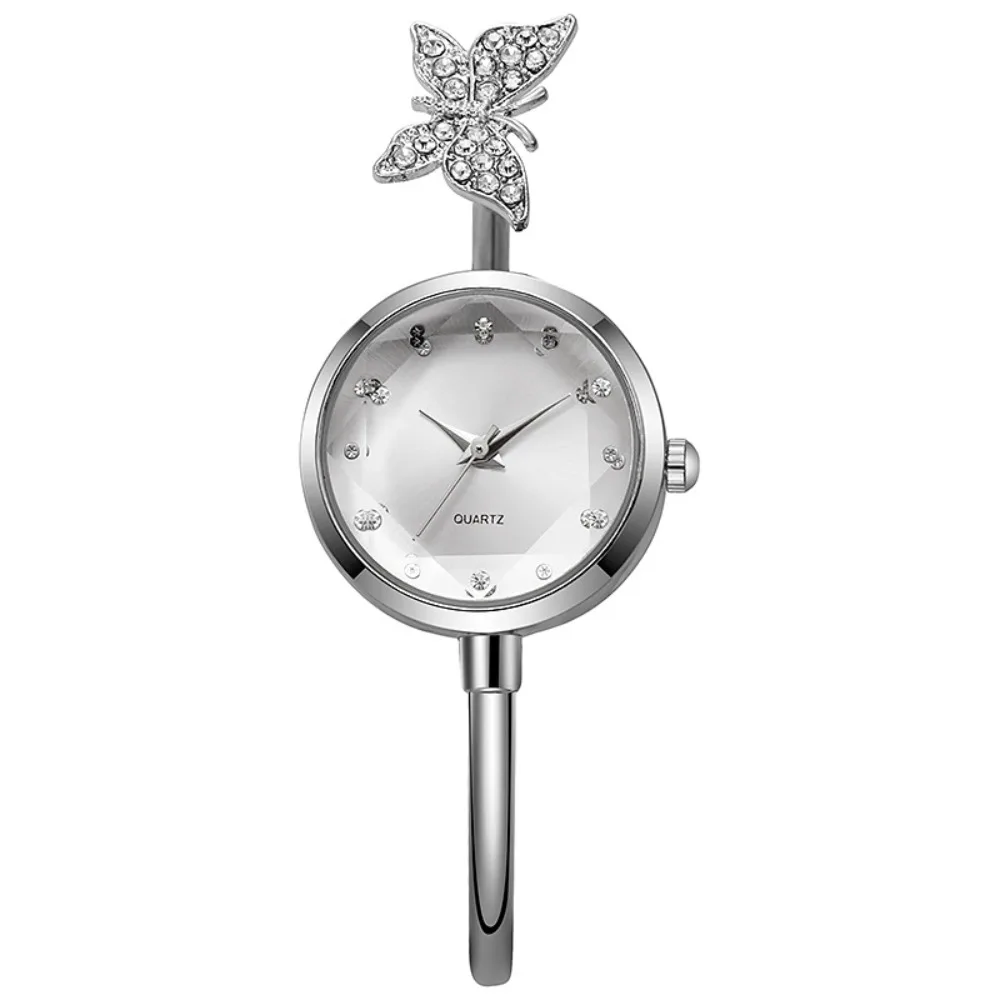 Mother of Pearl Dial Butterfly Bangle Watch Butterfly Motif Dainty Design Jewelry Bracelet Watch Quartz Movement Open Cuff