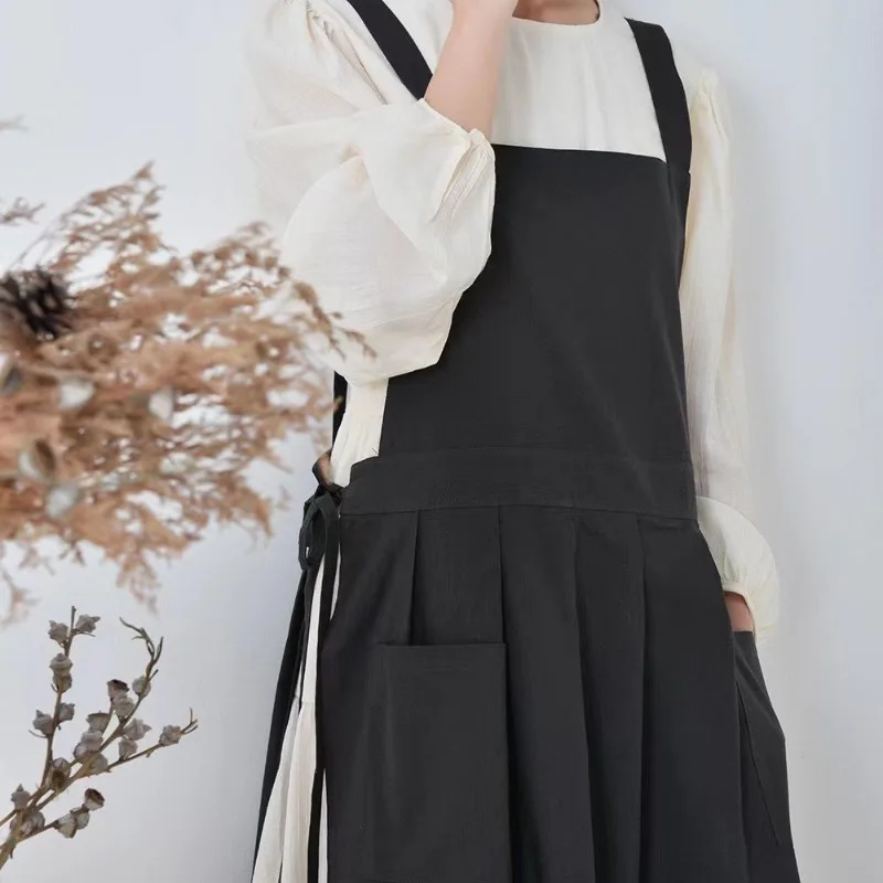 

1pcs Home Kitchen Sleeveless Cooking Apron with Pocket Simple Fashion Kitchen Bakery Cafe Home Workwear Apron