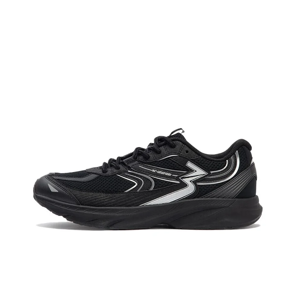 361 Abrasion Resistant Low top Running Shoes Men's Black Silver 672422246/