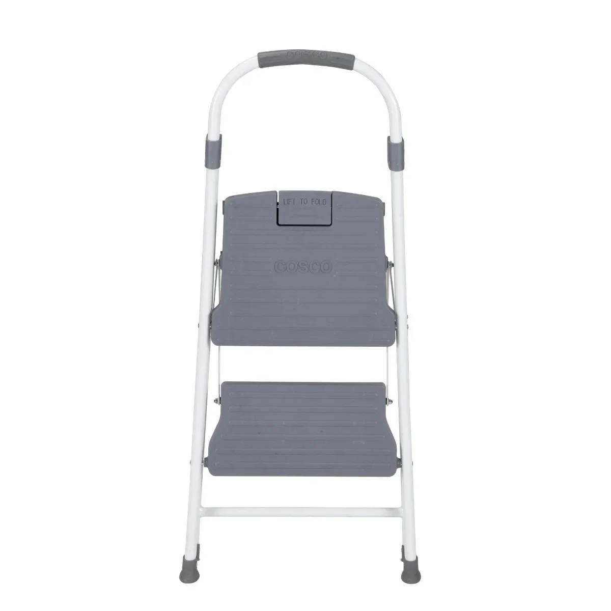 2-Step Folding Step Stool with Large Resin Steps, 8ft 1in Max Reach, Non-Slip Lightweight Ladder