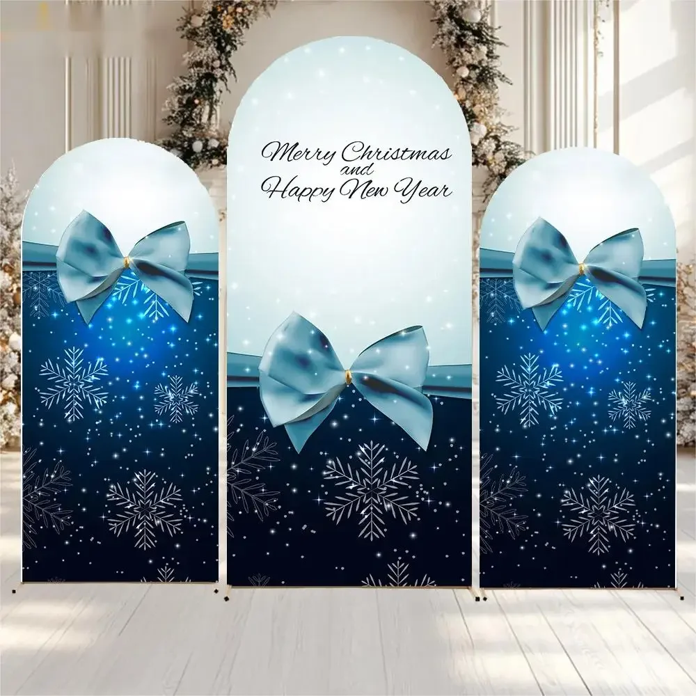 VIKAMA Christmas Happy Arch-shaped Background Cloth, Holiday Party Family Photo Background Set, Holiday Home Decoration - Image 5