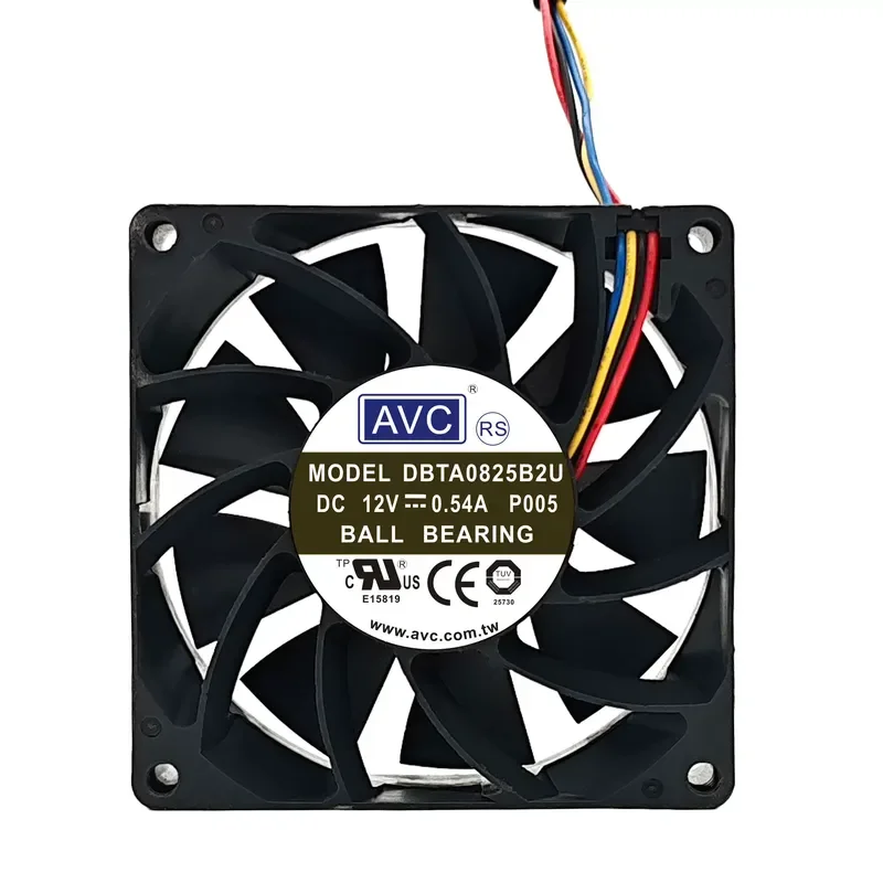 Original AVC 8025 8CM 12V 0.54A DBTA0825B2U PWM Intelligent Speed Control Large Air Volume Fan for Electronic Equipment