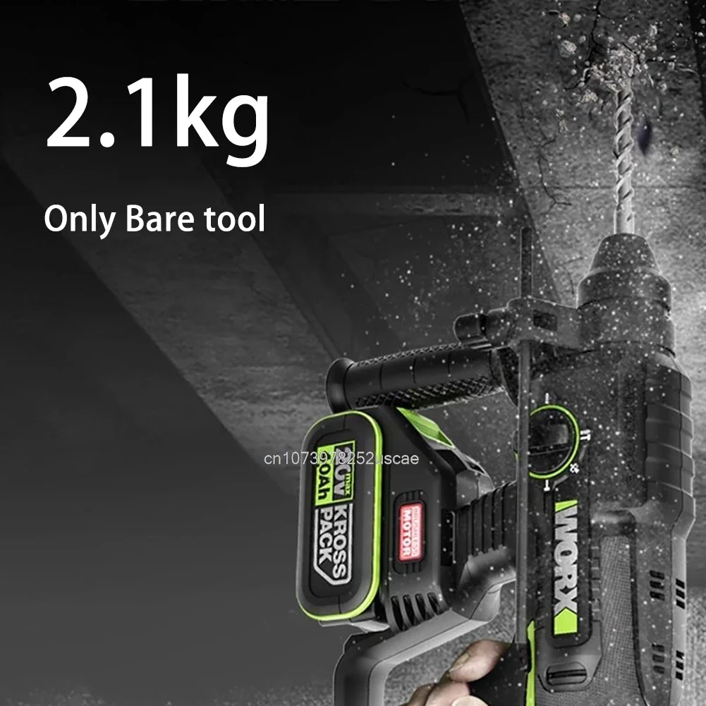 Worx WU387T 20v Cordless Rotary Hammer Drill with Pulse Intelligent Gyroscope and Electronic Clutch Protection 2J 4700bpm