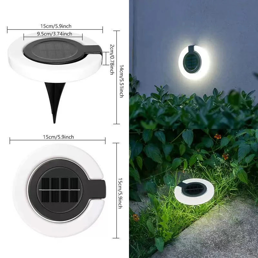 LED outdoor waterproof garden courtyard foldable waterproof solar circular decorative lighting ground lamp