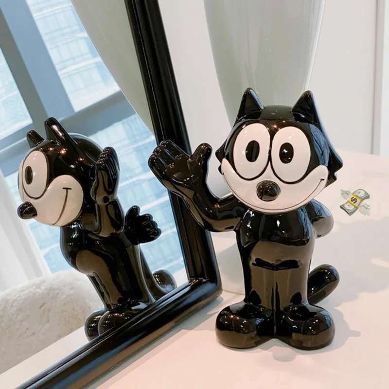 Disney-Kawaii Cerâmica Cat Mealheiro, A Figura De Ação Do Gato, Brinquedo Dos Desenhos Animados, Ornamentos Bonitos, Anime FELIX, Presentes de Aniversário para Crianças