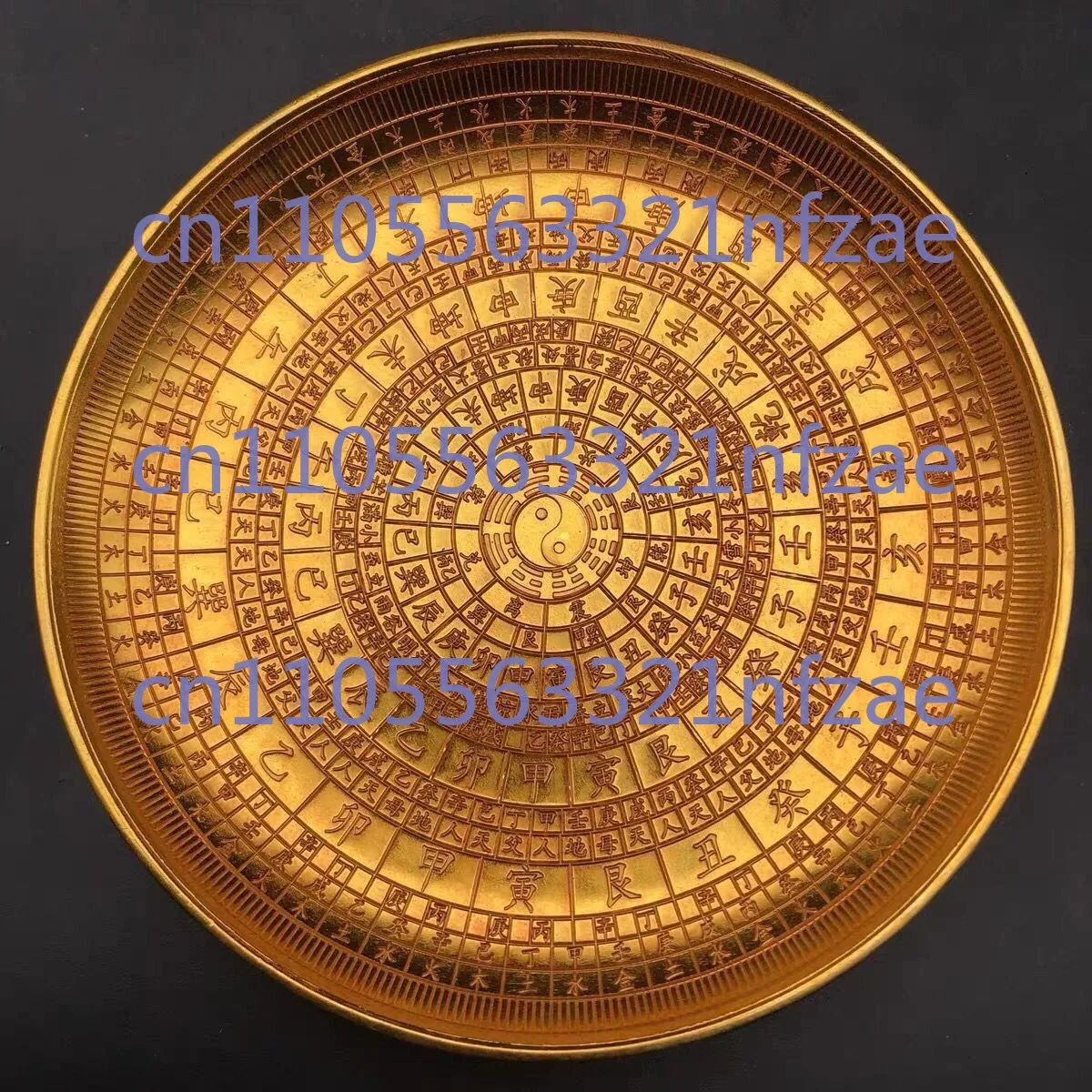 

Feng Shui Bagua Plate Compass Ornament Gilded Gold Plate Copper Plate Collection