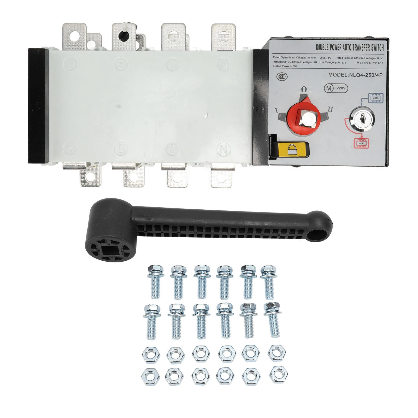 نقل ماس كهربائى AC400V ثنائي الطاقة نقل تلقائي زائد معزول PC للمنزل