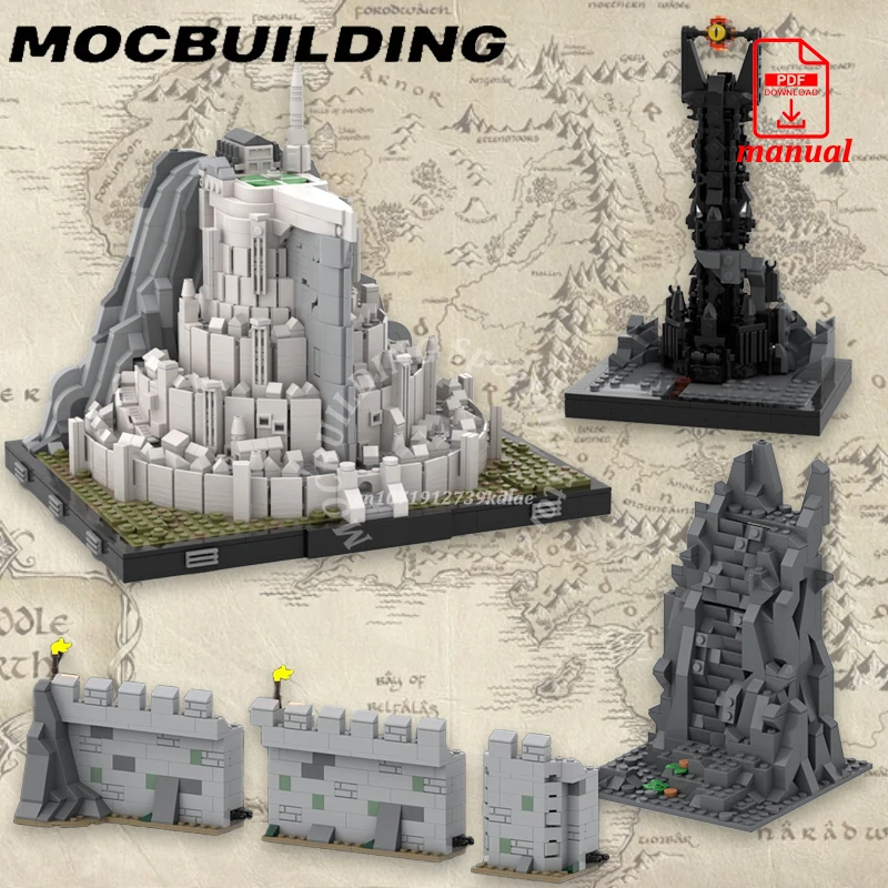 

Киносцена MOC Строительные блоки Кирпичи Среднеземные строительные кольца Игрушки для расширения стен