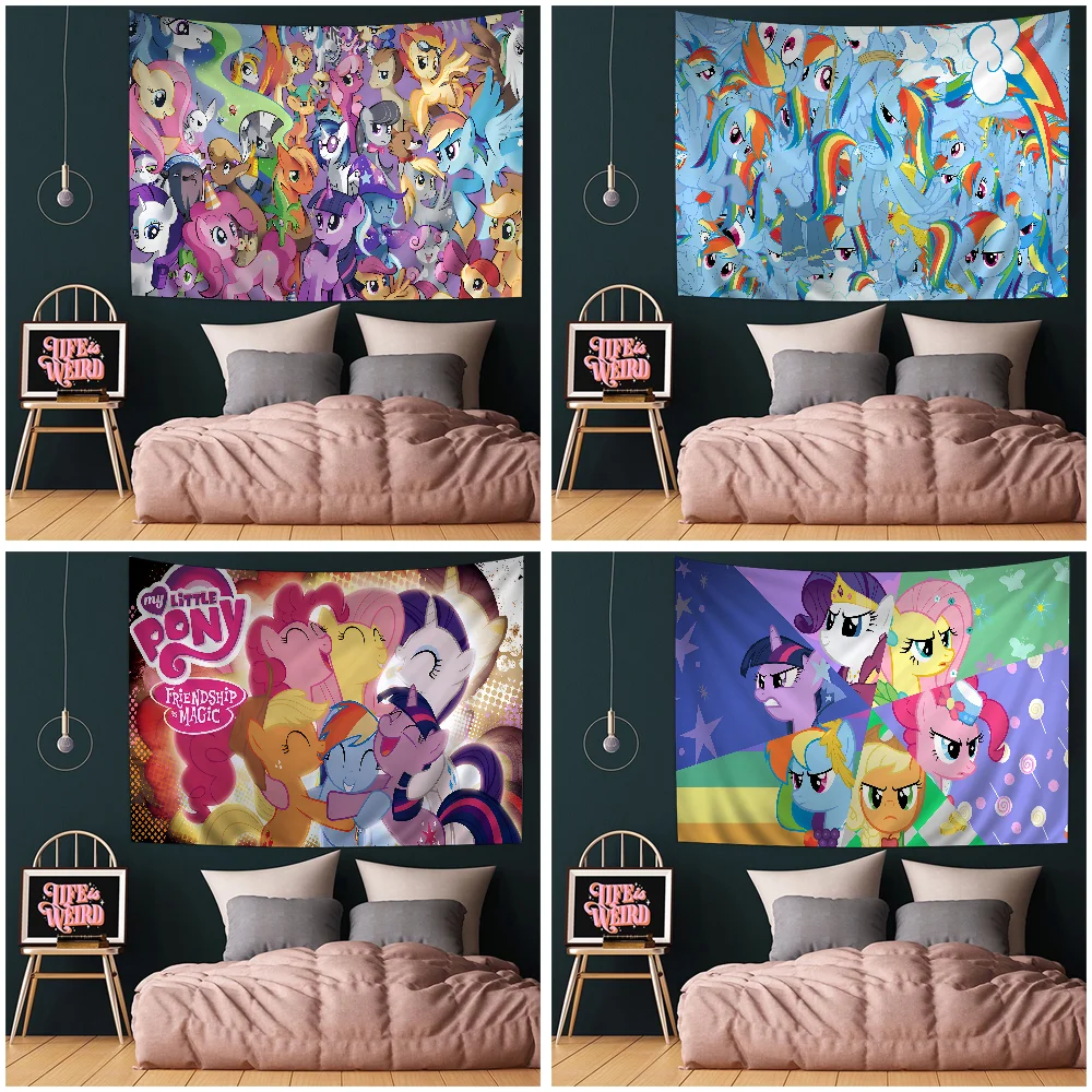 

Милый м-мой мультфильм п-пони L-маленький аниме гобелен гиппи цветок настенные ковры декор для спальни настенный Декор для дома