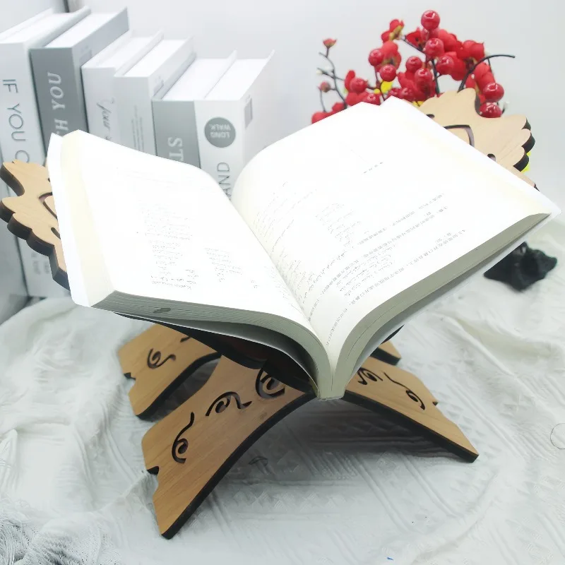 Handcrafted Solid Wood Reading Stand, Vintage Wooden Book Holder, Study Desk, Reading Rack
