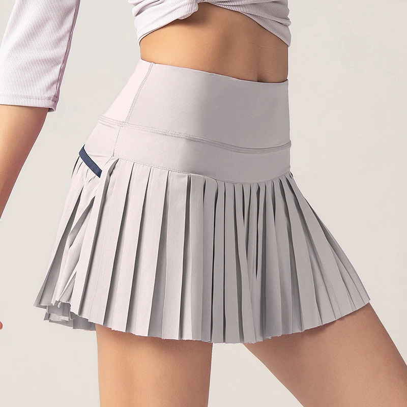 Women Pleated Sports Tennis Skirts High Waist Yoga Fitness Short Skirt Gym Golf Quick Drying Breathable Mini Skirt With Pockets image 2
