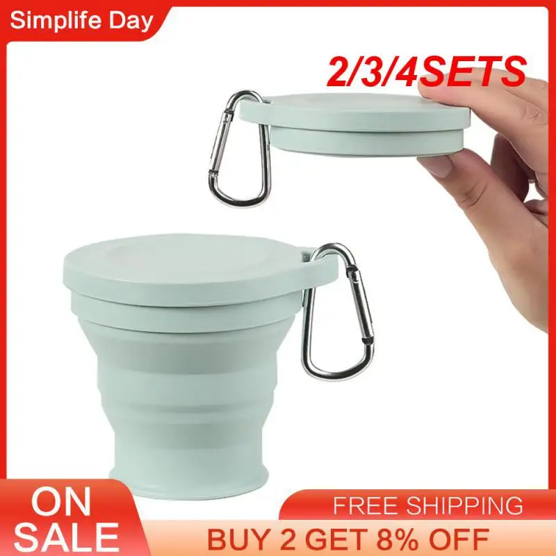 2/3/4SETS Drink Cup Anti-scald And Anti-drop Folding Cup Drinking Utensils Outdoor Cup Environmentally Friendly Silicone