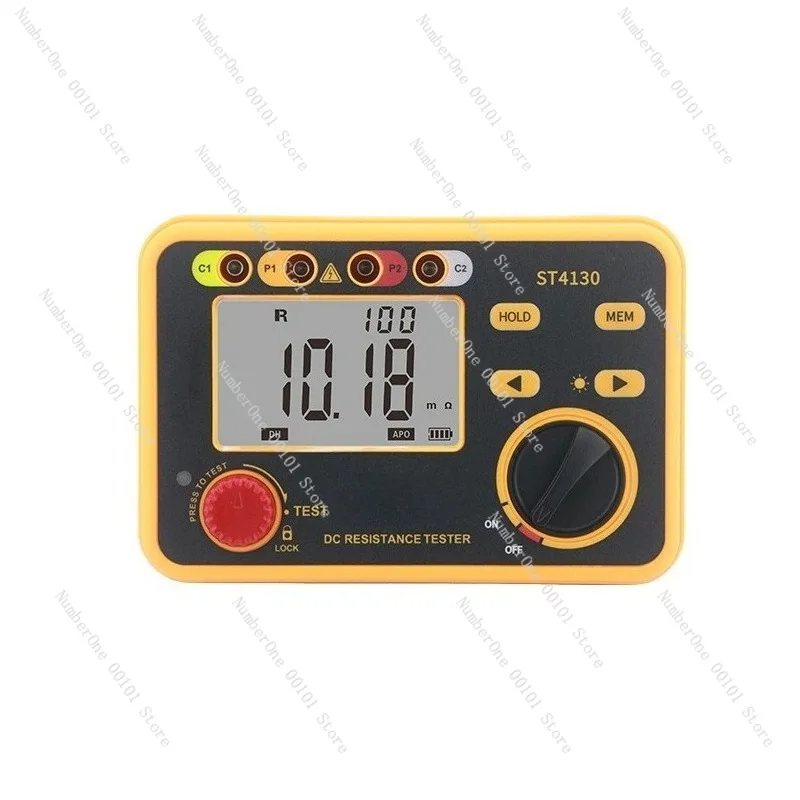 High Precision Micro Ohmmeter Four Wire Milliohm Meter Digital Low Resistance Tester Electrician Ohm Meter Kelvin Clip