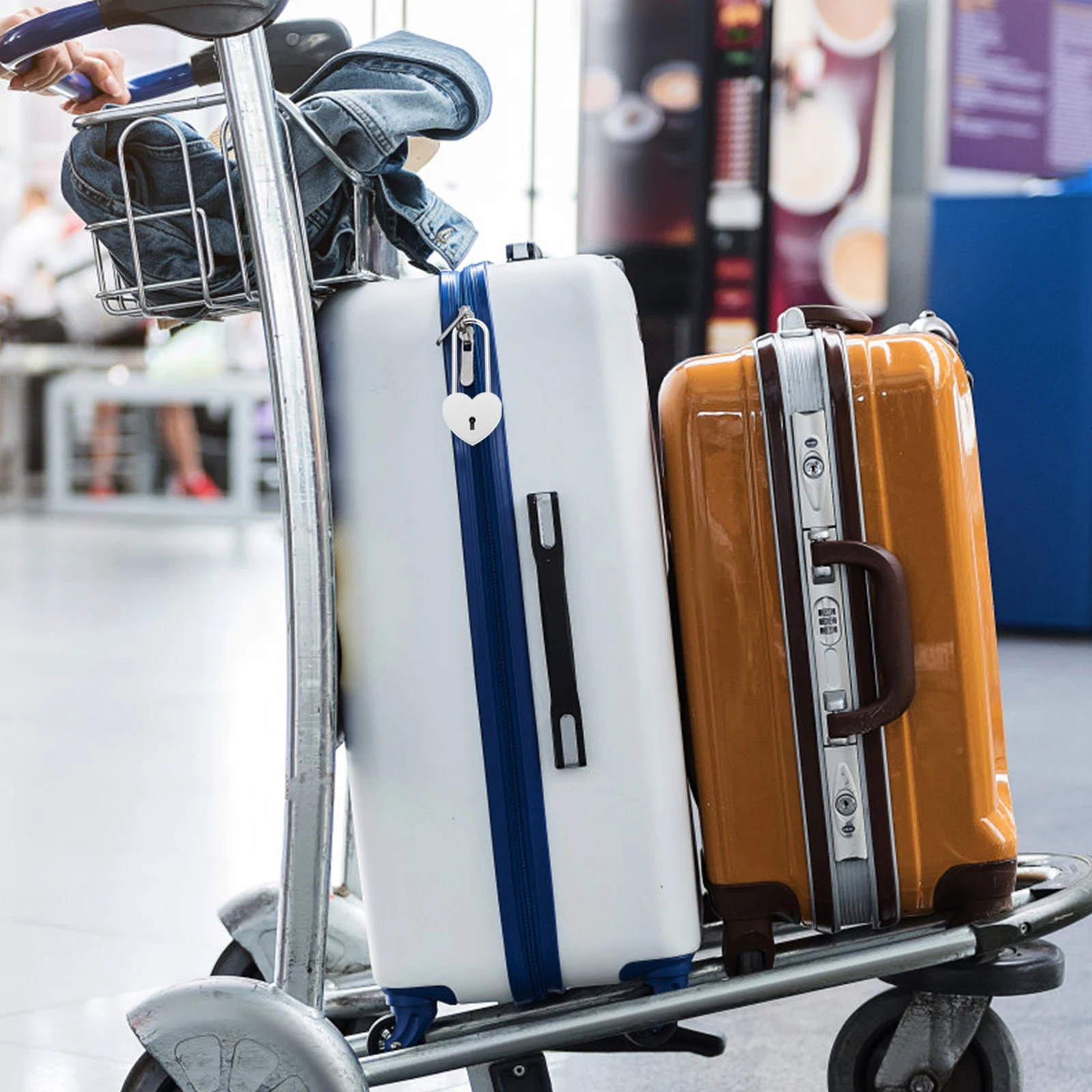 

1Pcs Heart-Shaped Durable Padlock Rustproof Security Lock for Travel Suitcase Drawer Cabinet Diary Small Lightweight