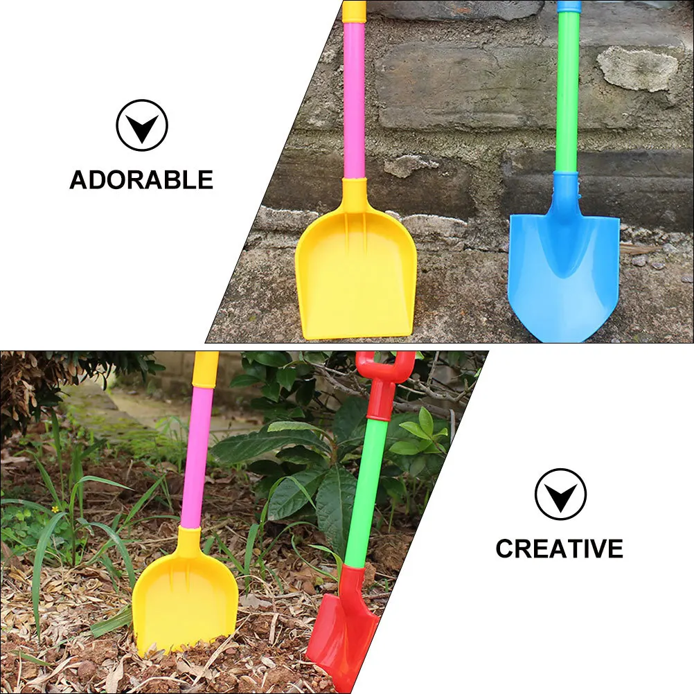 Juego de pala doble de 10 Uds., playa de arena de plástico para niños, pala de jardín, juguete de excavación de nieve, herramienta de actividades al aire libre