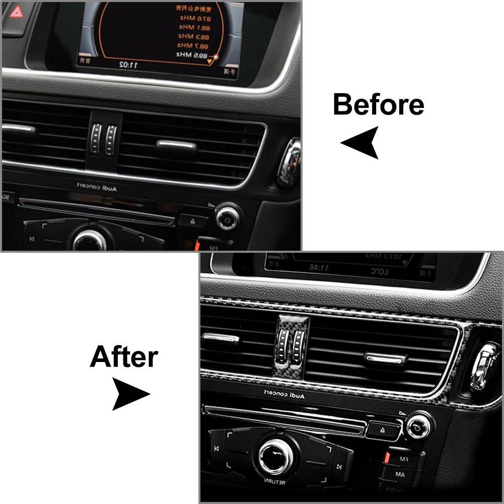 2 Pcs Car Interior Air Conditioning Vent Outlet Cover Trim Carbon Fiber Pattern For Audi Q5 2010-2018 SQ5 2013-2017 RHD Only