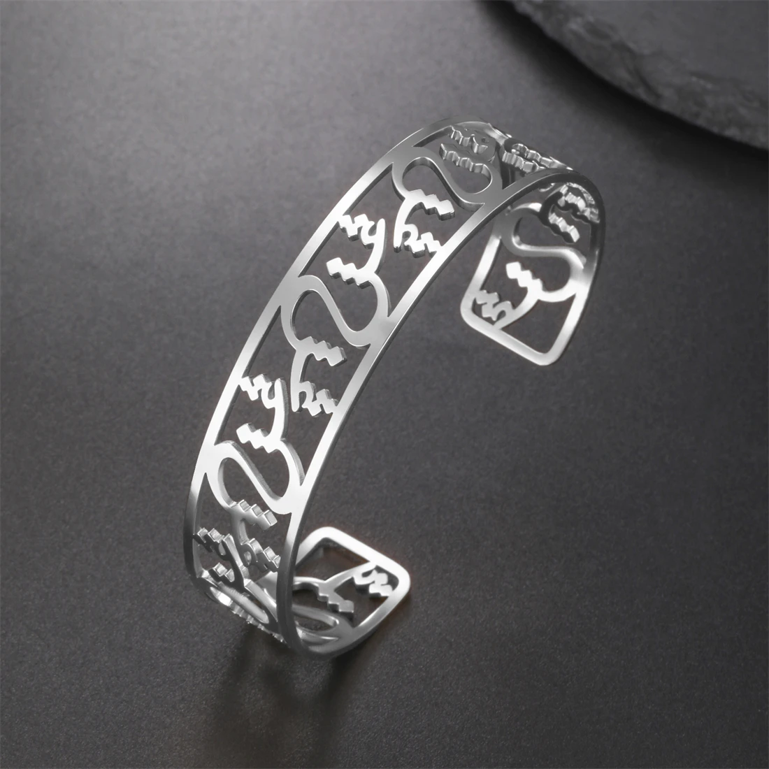 1pc Iran Farsi Love Bracelets Stainless Steel Iranian Persian Calligraphy Cuff Bangle for Women Men Valentine's Day Jewelry