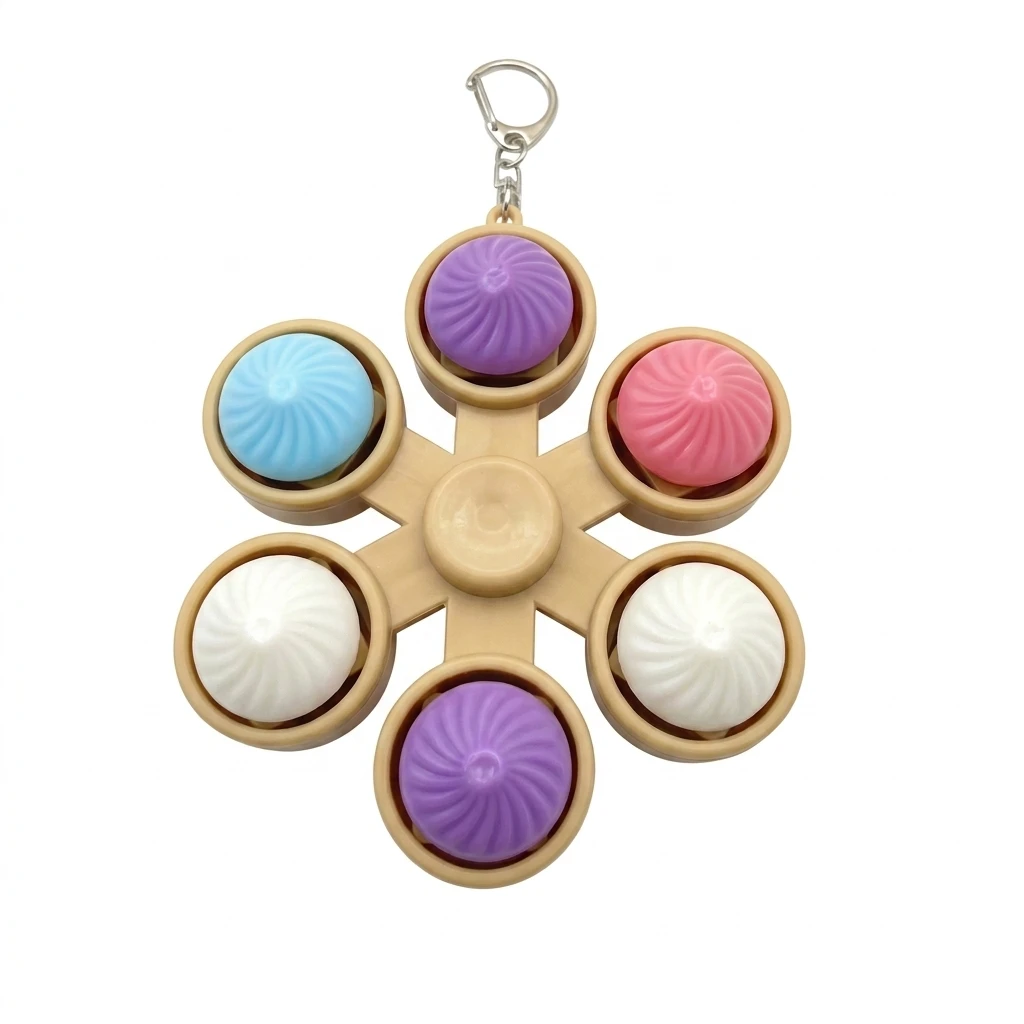 Stress Relief Slow Rebound for Office Anxiety Silicone Bun Keychain Squeeze Pendant Silent Desk Toy Durable