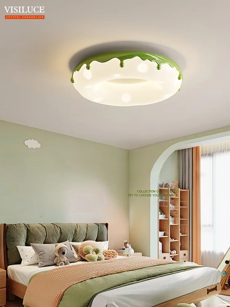 Modern LED Ceiling Light Minimalist Design Children's Kids Bedroom Decoration Cream Donut Ceiling Lamp Indoor Lighting Fixtures