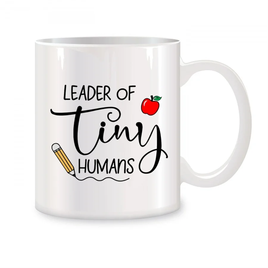 

Leader of Tiny Humans Mugs For Teacher Appreciation Birthday Gifts Novelty Coffee Ceramic Tea Cups White 11 oz