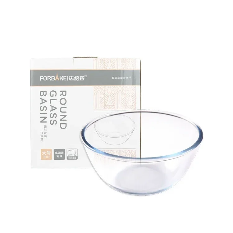 DSA baking tools glass egg beater high temperature resistant cake baking bowl glass bowl transparent salad bowl 5