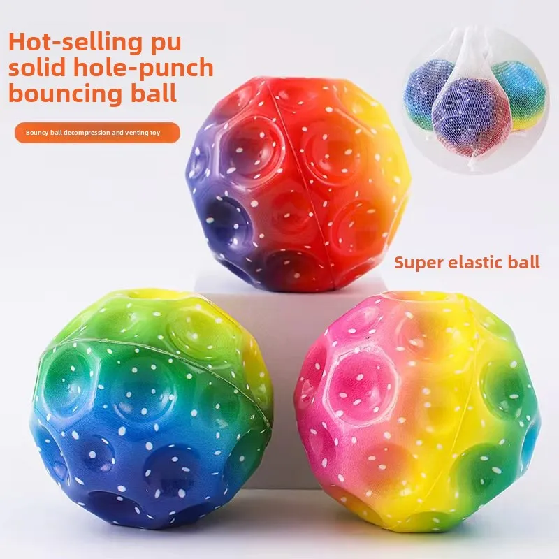1PC Space Moon Hüpfball Kinderspielzeug Super Bounce Effekt Einfach zu fangen und zu fangen Spielzeug Entspannung und Stressabbau