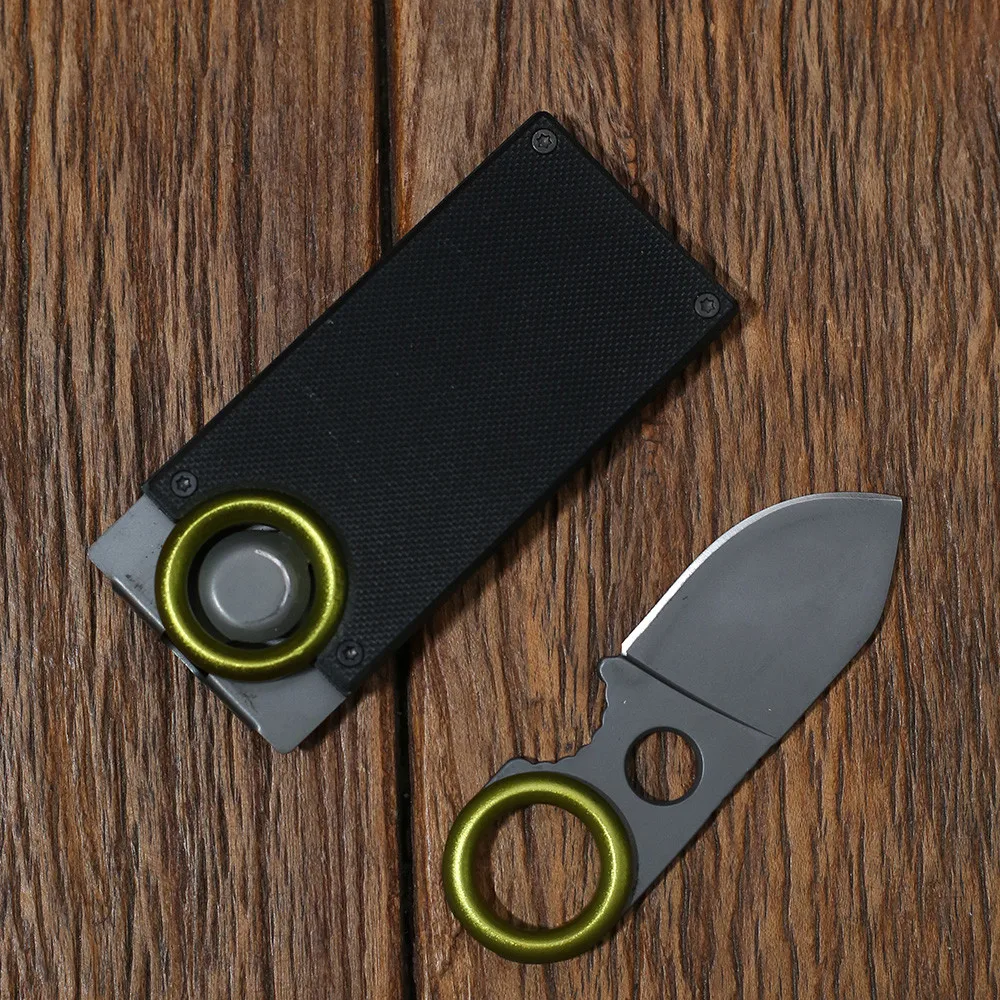 Multi-purpose Mini Fruit Paring Peeling Knife Utility Stainless Steel Handle Fixed Blade Keychain Knife Barbecue Picnic Meat