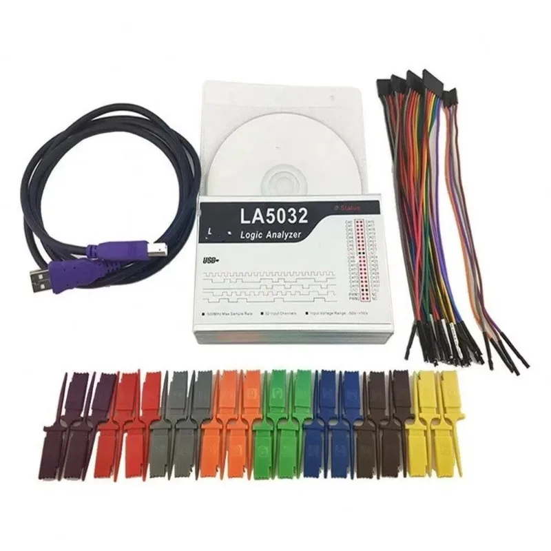 

2026 New USB Logic LA5032 500MHz Max Sample Rate 32 10B Samples Debug Tool