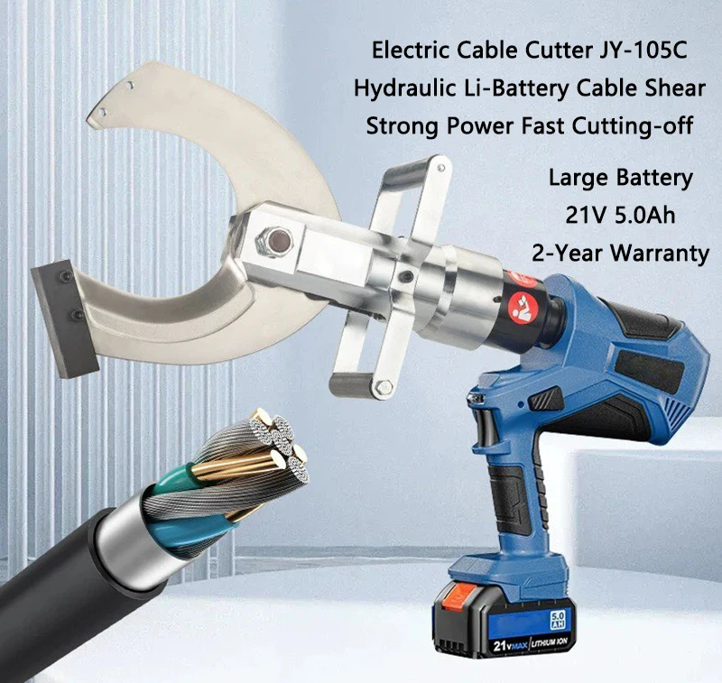 

Профессиональный электрический кабельный резак JY-105C, перезаряжаемый резак для проводов, гидравлические ножницы для кабеля, ручные портативные ножницы для кабеля
