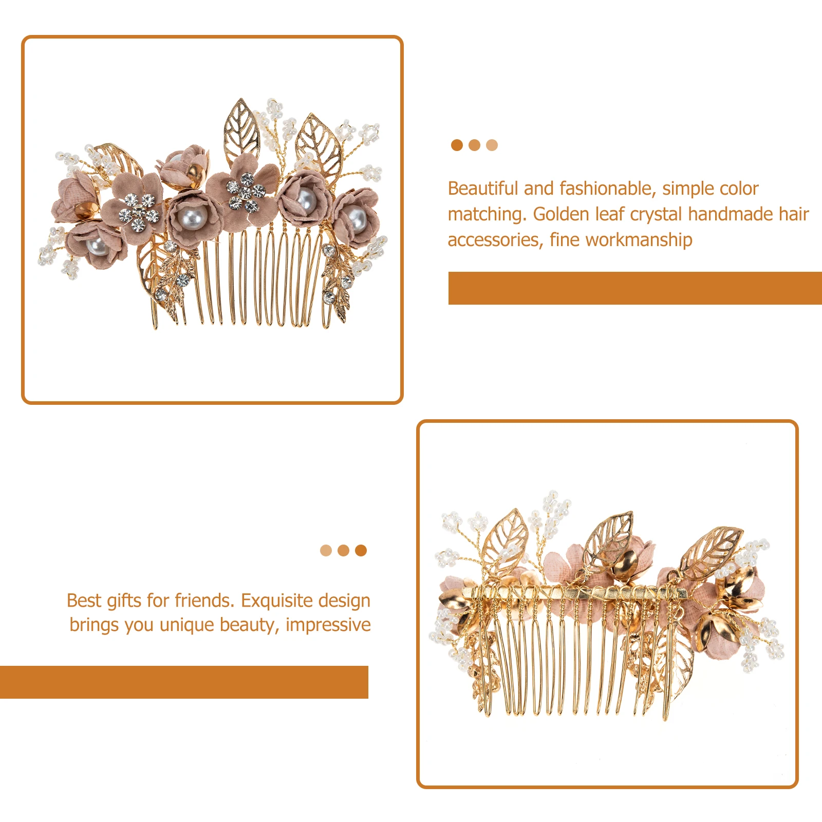 

Bridal Hair Comb Accessories Women Wedding Flower Headdress Bride Bridesmaid Prom Birthday Gifts Lightweight Comfortable Alloy