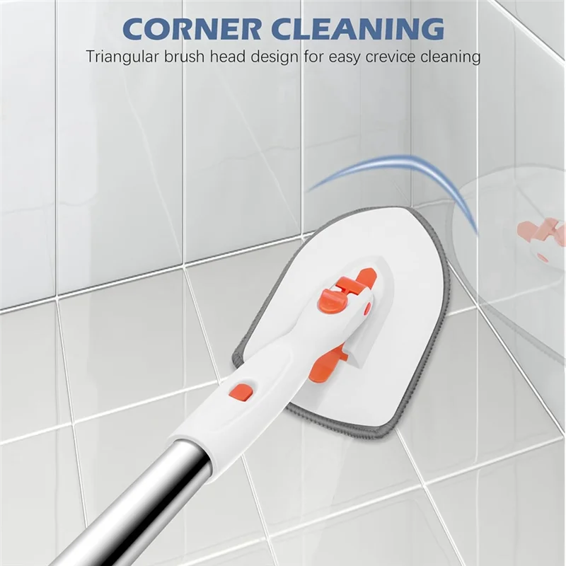 SEWS-Floor Cleaning Brush, Tile Tub Floor Cleaner, Adjustable Long Handle Cleaning Brush For Cleaning Bathroom, Kitchen