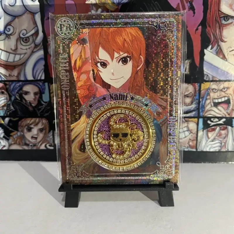 Anime ONE PIECE Rare PR Rhinestone Inlay Card Luffy Hancock Zoro Perona Toys for boys Collectible Cards Christmas Birthday Gift