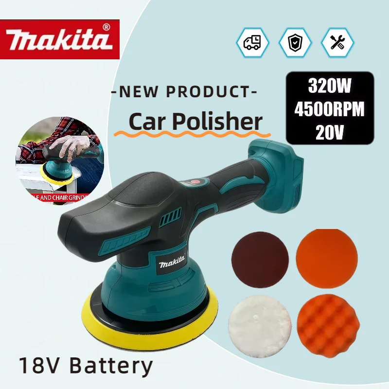 

Makita 18V Digital Display Cordless Car Polisher 8 Gears Electric Polisher Auto Car Waxing Polishing Machine Tool