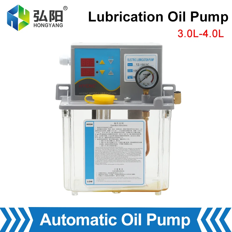 

3L 4L Oil Pump CNC Automatic Lubrication Oil Pump With Pressure Gauge Electric Oil Pump 220V Electromagnetic Injector