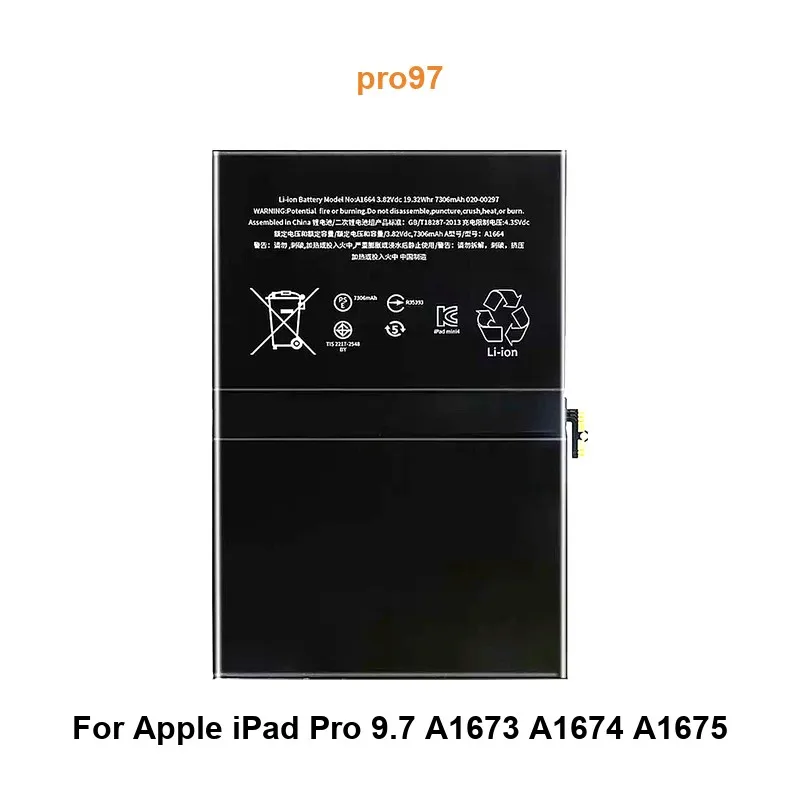 pro97 Tablet Battery For Apple iPad Pro 9.7 A1673 A1674 A1675 7306mAh High Quality 6