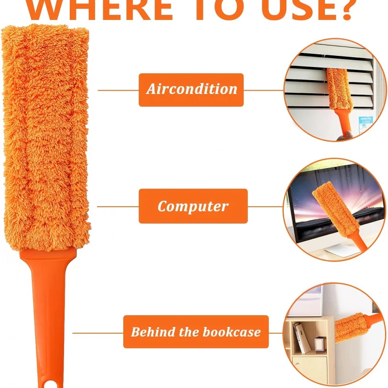 1 Random Color Ultra-Fine Fiber Crease Dust Collector with Detachable and Washable Head, Reusable for Blinds, windows, Dust Coll