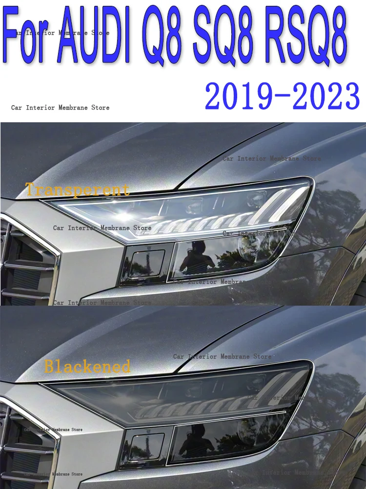 

For AUDI Q8 SQ8 RSQ8 2019-2023 Car Exterior Headlights Anti-Scratch Protective Film Headlamps Repair Sticker Accessories Refit