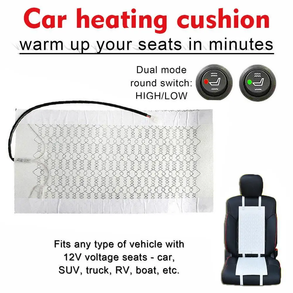 Car Heated Seat Covers Pad Built-in Car Seat Heater Kit Universal 12V Carbon Fiber Heating Pads  Winter Warmer Seat Covers Set