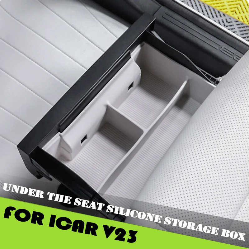 

Car Silicone Storage Box Pad Fit for Chery ICAR V23 V23S Modified Auto Front Seat Anti Slip Storage Box Interior Accessories