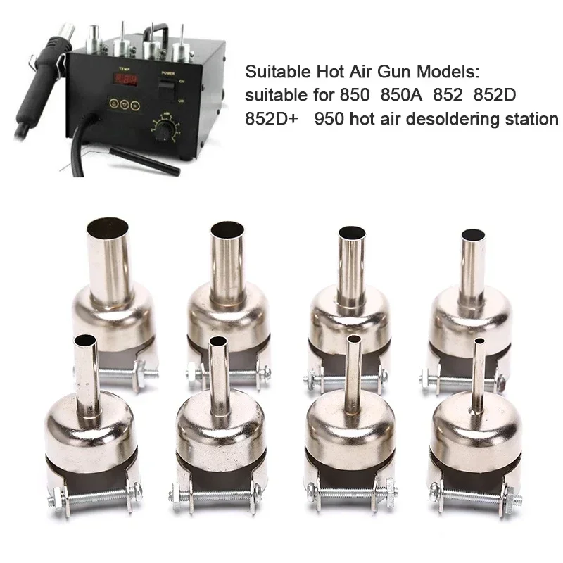 1 buah nosel solder udara Universal nozel bulat untuk 850 852D 898 stasiun solder nozel Las udara panas