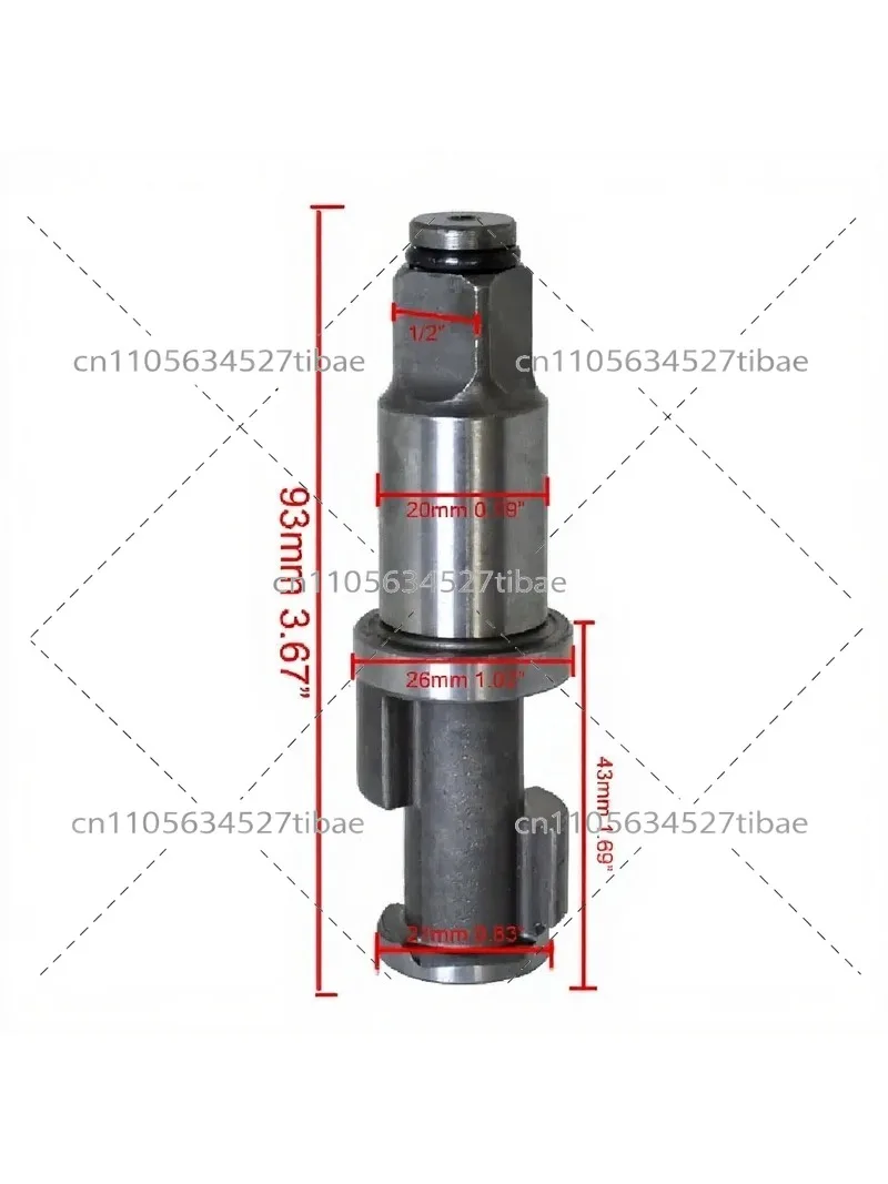 1/2-Inch Pneumatic Impact Wrench Shaft, Air Gun Repair Replacement Part, High Torque Drive Shaft for Mechanics