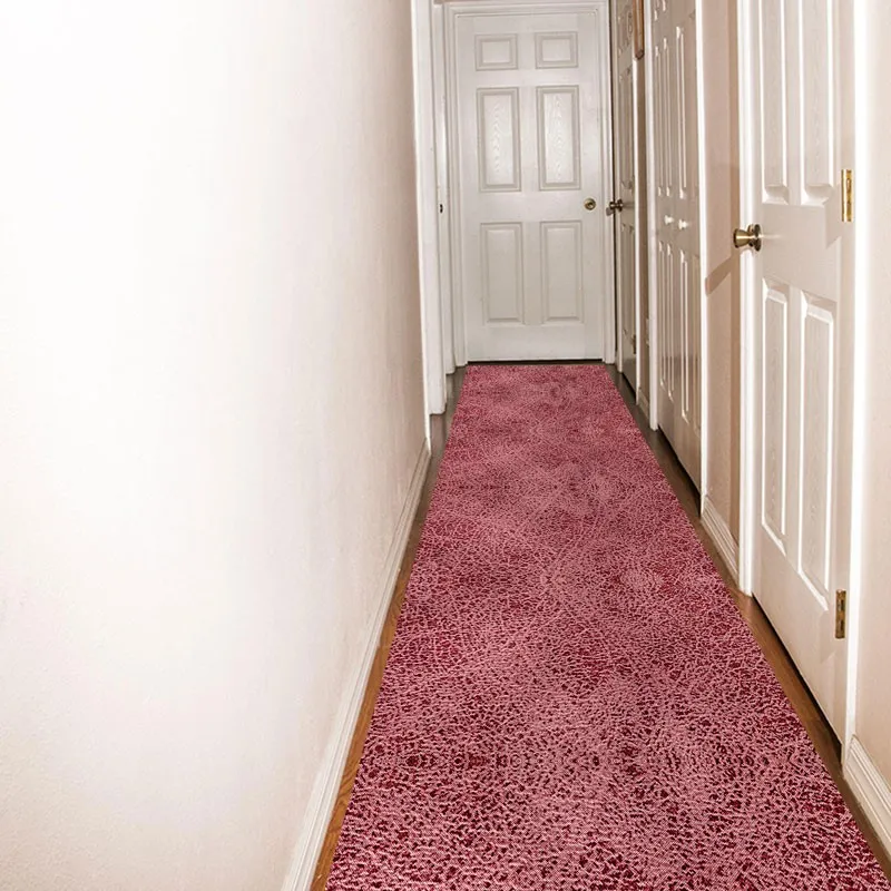 Reese Japanese Burgundy Wine Textile Pattern Veranda Long Carpet Runner Rug Lint-free Hallway Home Corridor Aisle Floor Decor