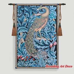 William Morris Peacock Medieval Tapestry Wall Hanging Cotton Jacquard Weave Gobelin Home Art Decoration Aubusson Size 140*93cm