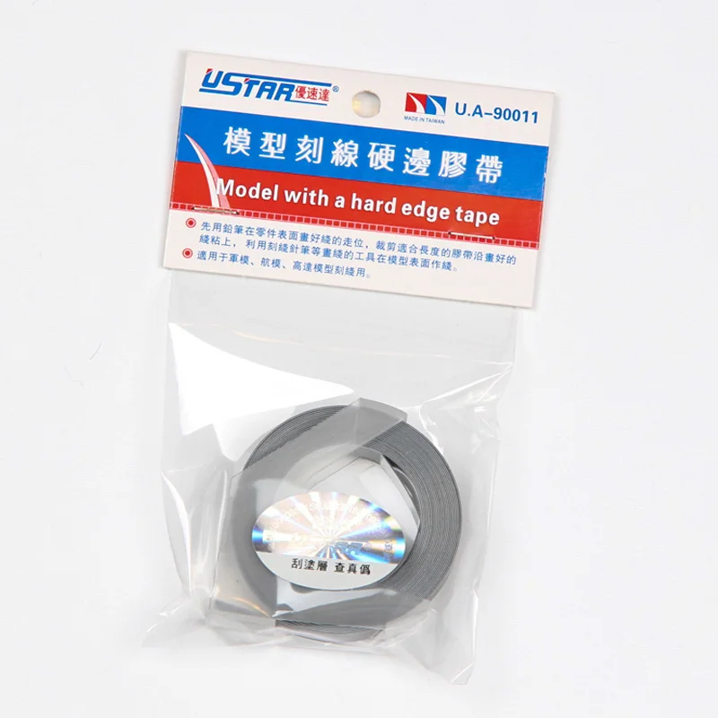 9mm*3m / Roll Line Marking Tape,Hard-Edge Tape for Model,Carving Fine Lines on Curved Surface,Black or Clear White