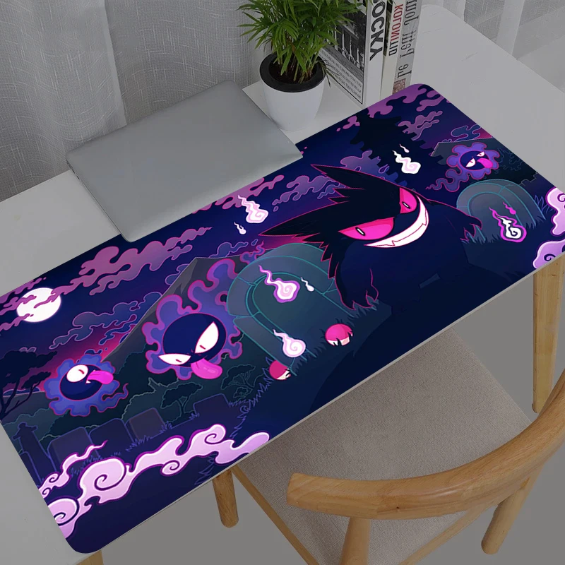 Tapis de souris P-Pikachus Gengar Gamer, grand tapis de bureau XXL pour clavier et souris, tapis en caoutchouc, tapis de souris pour ordinateur portable