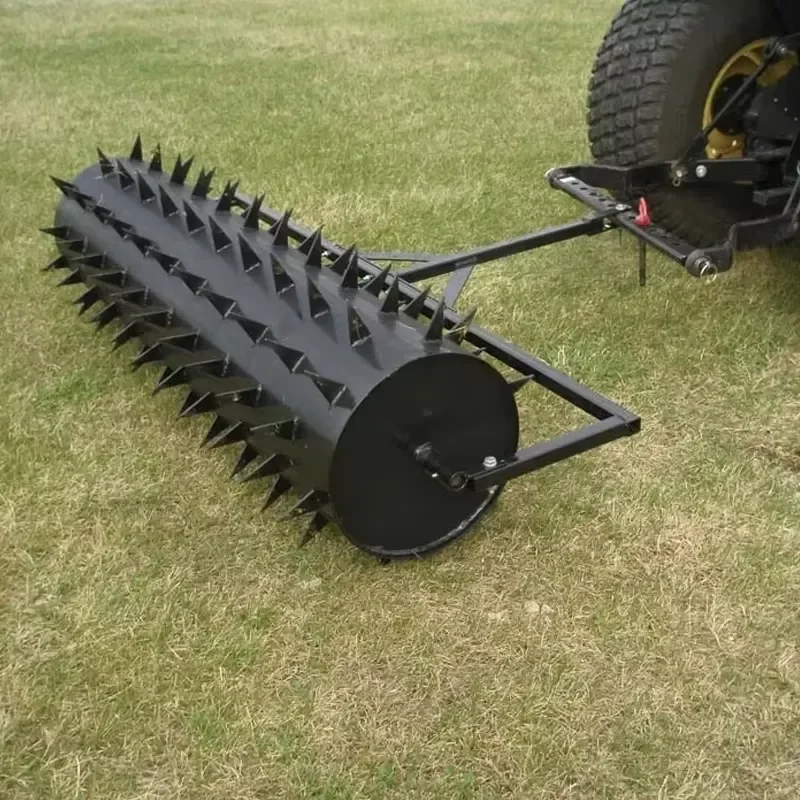 RCM Drum Spike Aerator with Pin Style Hitch and Lawn Roller Construction for Lawn ATV Spike Aerator