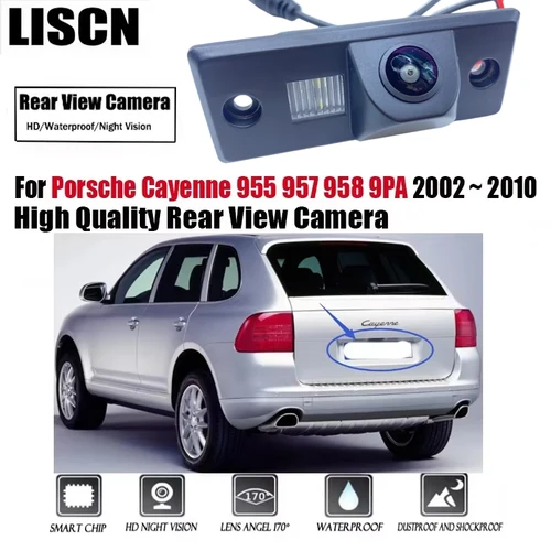 Cámara de visión trasera HD para Porsche Cayenne 955 957 958 9PA 2002 ~ 2010 HD visión nocturna cámara de marcha atrás de estacionamiento de respaldo impermeable