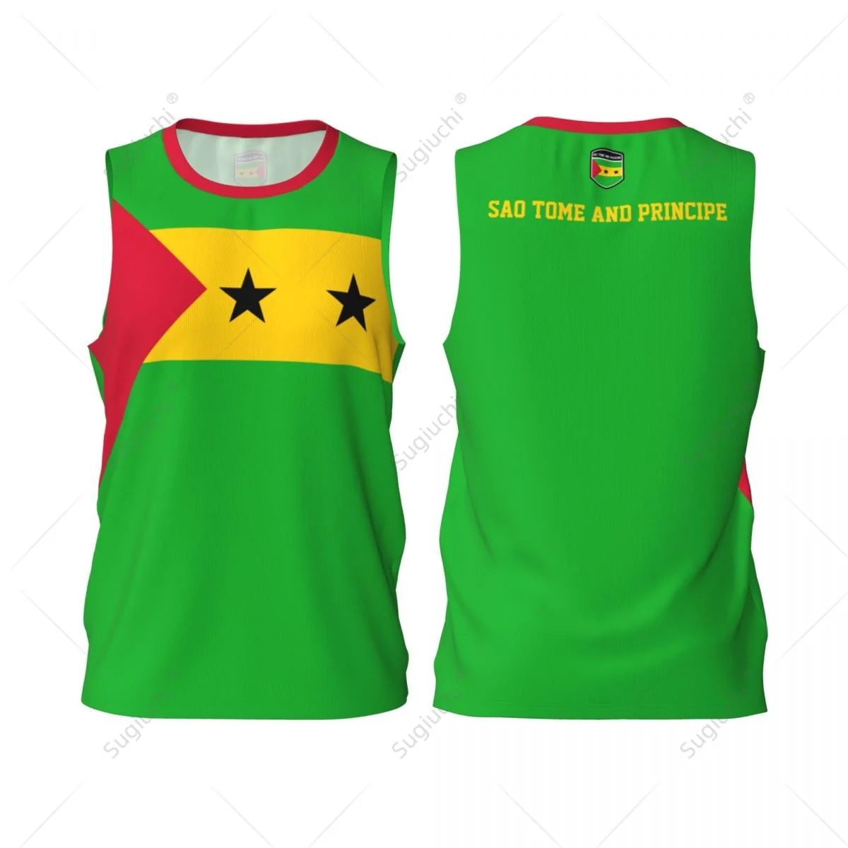 

Sao Tome And Principe Flag Men Basketball Sports Jersey Fitness Multifunction Sleeveless tshirt Exclusive Custom Name Nunber